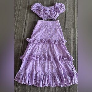 Lavender Lace Tiered Skirt